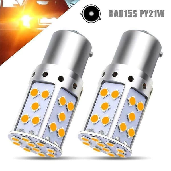 2X Feilfri Ingen Hyper Flash Gul Bau15s 7507 PY21W LED Blinklys Pære - WELLNGS