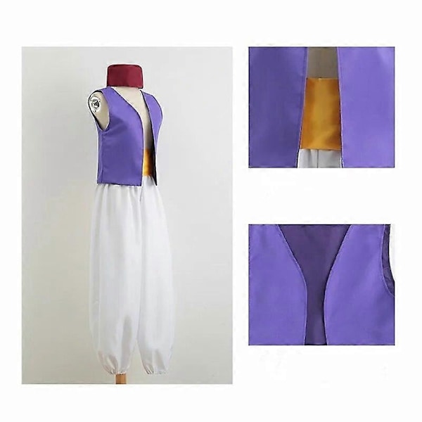 Voksen Fantasy Mytisk Prins Aladdin Kostume - Rollespil og Scenekostume, Perfekt til Aladdin Temafest - WELLNGS 2 XXL(185-190CM)
