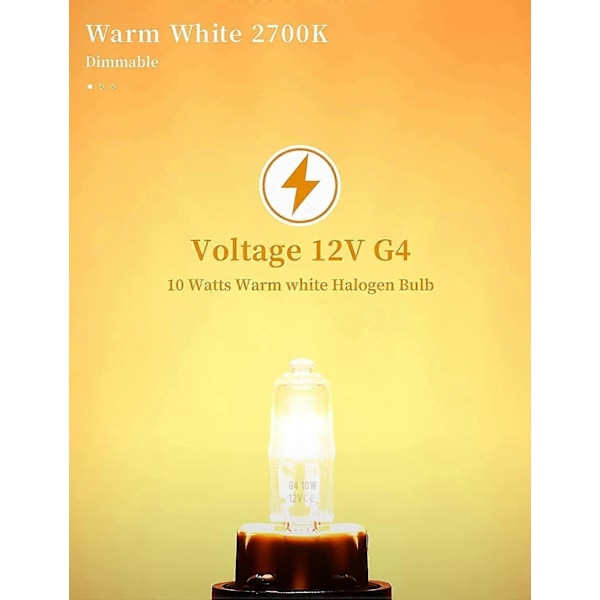 10 stk G4 Halogenpære 10W 12V - WELLNGS
