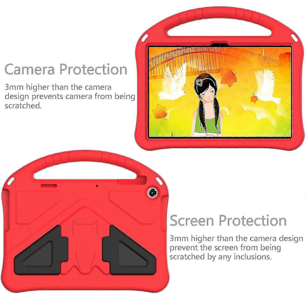 For Lenovo Tab M10 (3. generasjon) Nettbrettdeksel Barn Eva Robust Støtsikkert Nettbrettdeksel Konvertibelt H-WELLNGS Red