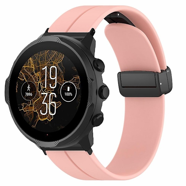 24mm silikoneurrem til Suunto Spartan Sport Wrist HR Baro/ Suunto 7 (tykt fjederben) - WELLNGS Pink