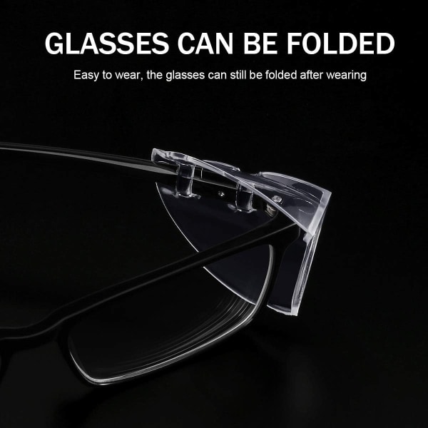Skyddsglasögon sidoskydd för receptbelagda glasögon, genomskinliga glid-WELLNGS