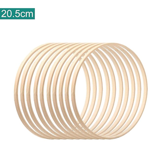 10/12 st bambu blomsterkrans, träkrans ring makramé ringar, drömfångare hantverk ringar för DIY bröllopskrans-WELLNGS 10 Pcs 20.5cm