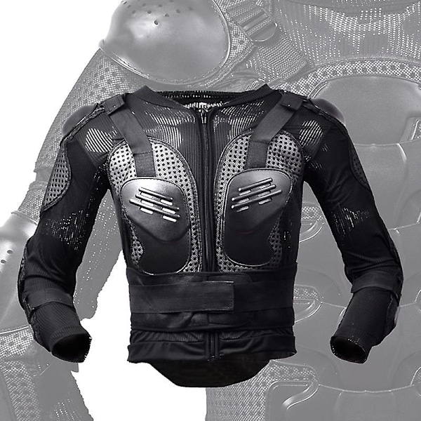 Full Body Armor Protective Jackets Street Motocross Protector med ryggbeskyttelse for menn - WELLNGS Black S