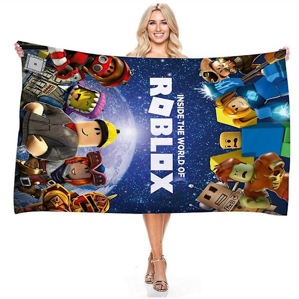 75 x 150cm Roblox Strandhanddukar Mikrofiber Badhanddukar Super Mjuka Filt Handdukar-WELLNGS D