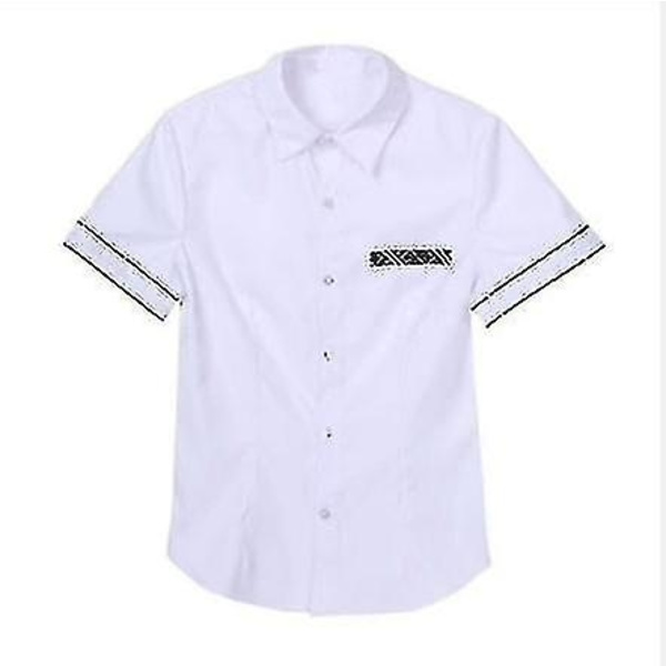 Kvinnors skolflickor cosplay kostym japansk skolflicka uniform sexig clubwear skjorta med plisserad kjol slips anime rollspel outfit-WELLNGS M Top A