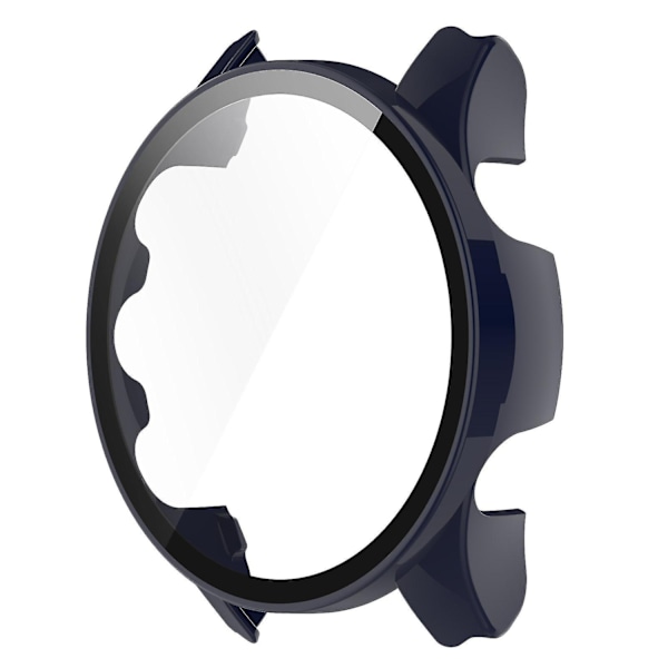 Kompatibel med Garmin Forerunner 255 Anti-repa Anti-fall Hårt PC Klockfodral Skyddskåpa med Härdat Glas Skärm -WELLNGS Midnight Blue