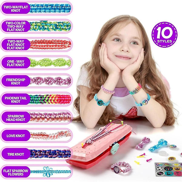 DIY vennskapsarmbånd streng lage sett, leker jenter, armbånd håndverk smykker vev maker leker wit-WELLNGS