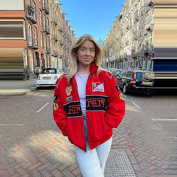 Vintage Racing Jakke, Pilotjakke, Y2K Streetwear Tøjjakke - WELLNGS 3XL