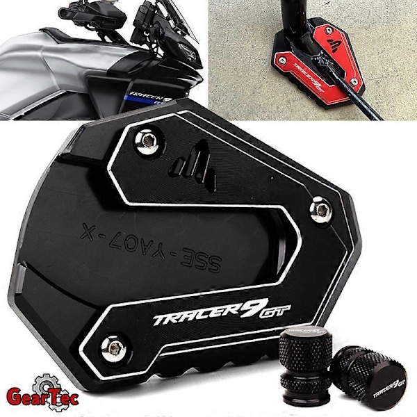 för Yamaha TRACER 9 GT 9GT Tracer9GT 2021-2023 2022 Motorcykeltillbehör Stödfotsplatta Sidostöd Förstorare DäckventilkåpaMotor-WELLNGS Red 2