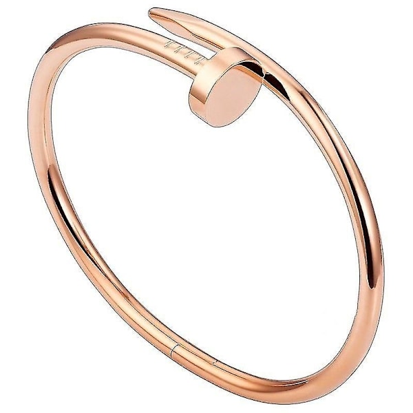 Armband i rostfritt stål med moderiktiga spikar - Slätt yta design - WELLNGS Rose gold
