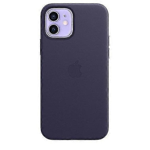 Lær Telefondeksel Kompatibelt med Iphone 12/12 Pro Lærdeksel med Magsafe-WELLNGS Deep Violet