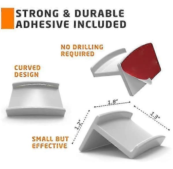 10 Pak Adhesive Hat Hooks til vægmontering uden boring - WELLNGS white