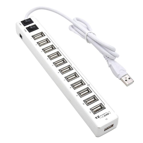 Högkvalitativ USB-hubb 12 portar USB 3.0 Hub Multi USB Splitter Switch Hög hastighet Dataöverföring för La-WELLNGS