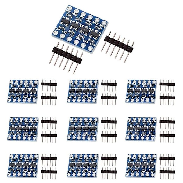 10Pcs 4 Channel IIC I2C Level Converter Bi-Directional Module 3.3V to 5V Shifter (Pack of 10)-WELLNGS