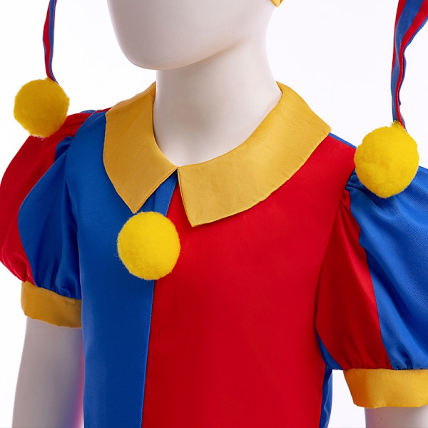 Anime Pomni Magiska Nummercirkus Cosplay-dräkt Barn Overall Halloween-dräkt Purim Barn-dräkt Seriefigur 7-8T (140)-WELLNGS 7-8T(140) d1