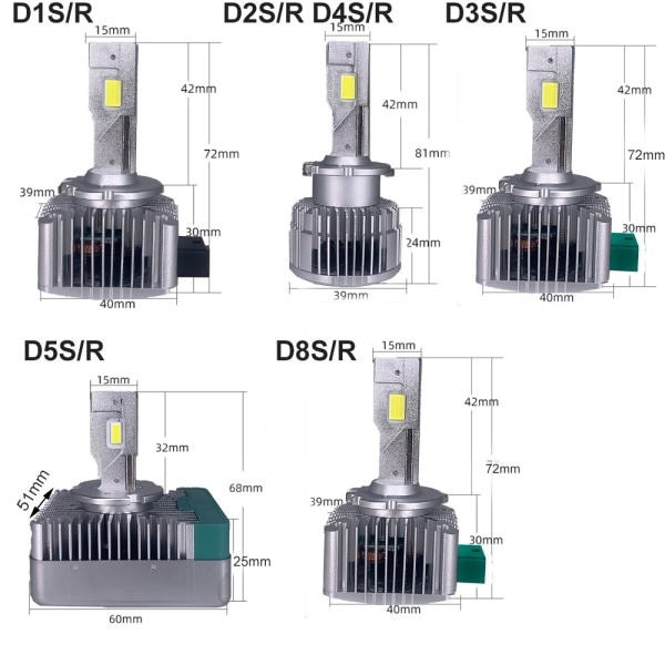 -D1S D3S LED-ajovalot HID D2S D4S D5S D8S D1R D2R D3R Auton valot Turbo LED 35000LM CSP-siru 6000K Valkoinen 90W Plug&Play-WELLNGS D5S D5R