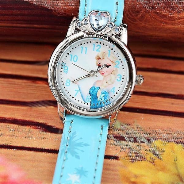 Frozen Drottning Elsa barnklocka flickklocka kvarts analog klocka tecknad klocka tao Light Blue