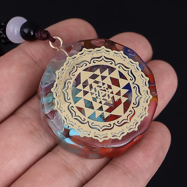7 Chakra Natursten Energi Vedhæng Halskæde Yoga Reiki Healing Amulet Choker Mænd Kvinder-WELLNGS D