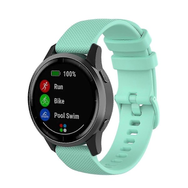 til Garmin Vivoactive 4 22mm Silikone Urrem - WELLNGS Teal Green