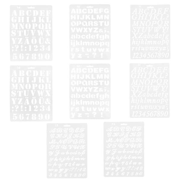 8-pack bokstavsstencil siffrstencil bokstavsstencil stor bokstavsstencil logotypstencil - WELLNGS