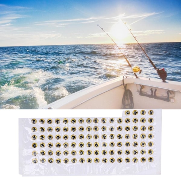 100 stk Fiskeøyne 4mm Holdbare 3D Runde Myke DIY Lettvekt Delikat Fiske Agnsøyne Gull - WELLNGS