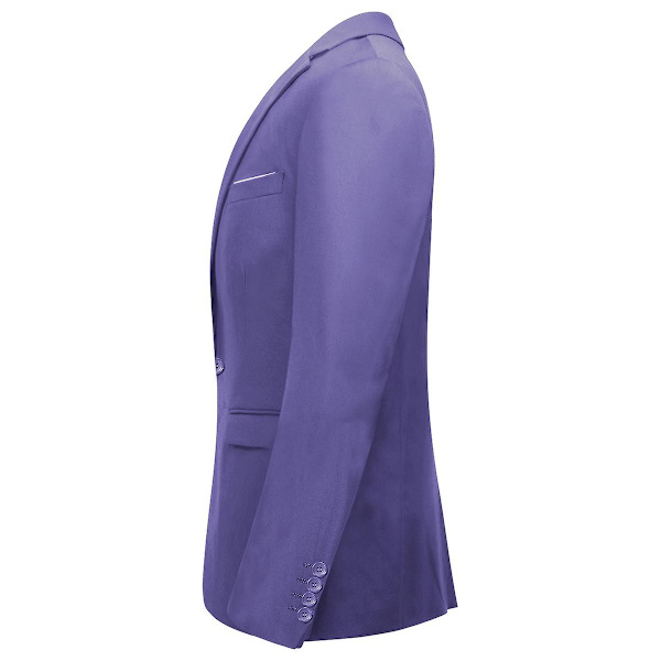 Yunclos Herre 3-delt Elegant Gentleman Business Slim Fit Dragt Sæt-WELLNGS Purple S