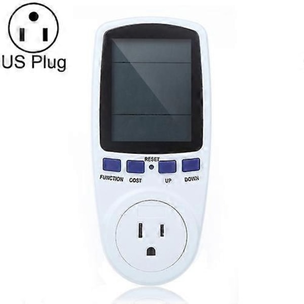 AC 120V 60Hz Max 15A LCD Display Effektmätare Energi Watt Ampere Volt Elförbrukningsmätare Analysator-WELLNGS