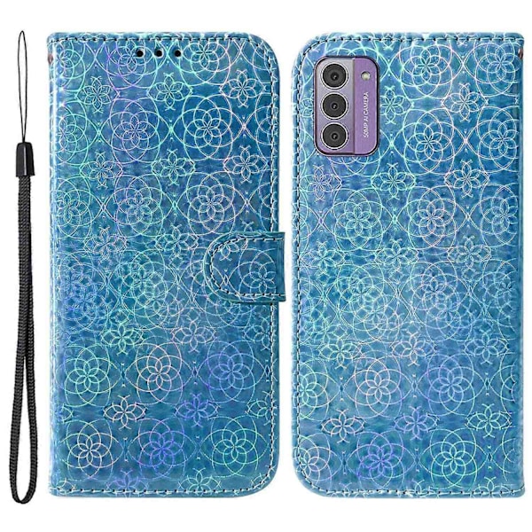til Nokia G42 Blændende Blomstermønster Anti-drop Etui PU Læder Wallet Stand Telefon Cover - WELLNGS Style C