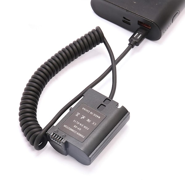 Typ C USB till EN-EL15 Dummy Batteri Power Bank Kabel Kit för Nikon D800 D810-WELLNGS