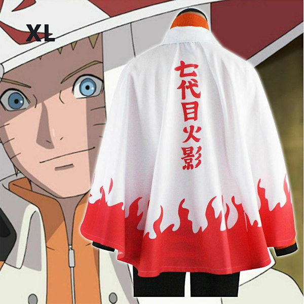 Naruto Shippuden Akatsuki Hokage Robe Kappa Anime Cosplay Kostym Halloween-WELLNGS L