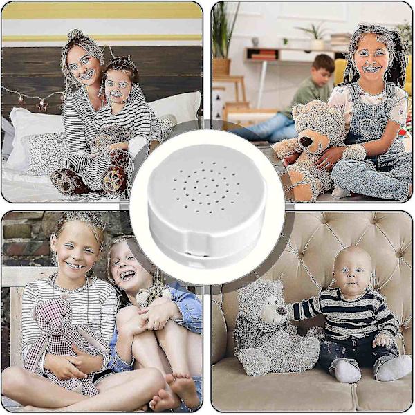 Röstinspelare för Teddys Bear Press inspelningsbar röst ljudbox inspelningsmodul 30 sekunders inspelare för plyschdjur plyschleksakskudde-WELLNGS white (Pack of 3)