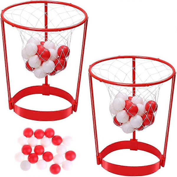 2 stk. Hovedbøjle Basketball Partyspil, Justerbar Kurv Net Hovedbøjle-WELLNGS