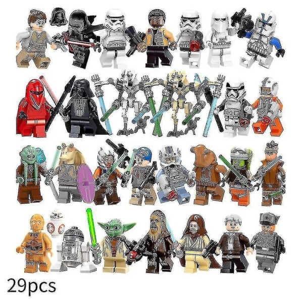 29 kpl Star Wars -minihahmoja Toimintahahmot Rakennuspalikat Lasten lelut-WELLNGS