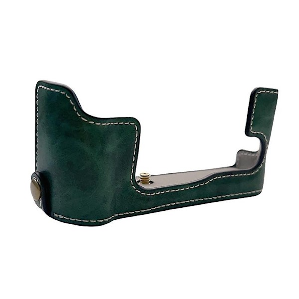 Fujifilm X-T30II X-T30 X-T20 X-T10 PU-läder kamerabottomskydd Anti-scratch Halv kroppsskydd med batterilucka - Svart Green