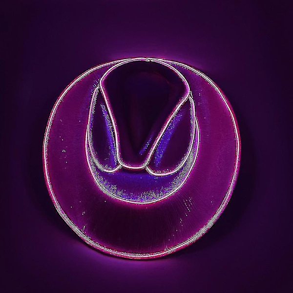 Disco Luminous Led Brud Cowgirl Hat Glødende Lys Bar Cap Bachelorette Party Tilbehør Blinkende Neon Western Cowboy Hat-WELLNGS Pink