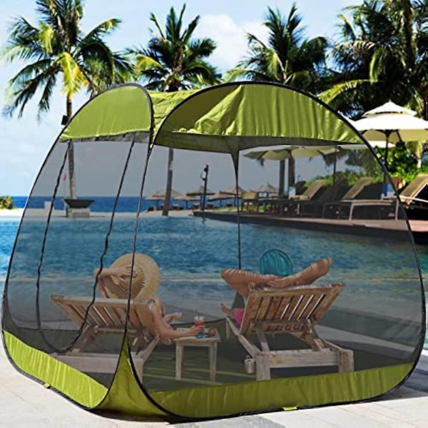 Gazebo-nettingstelt for utendørs camping, øyeblikkelig pop-up telt, pustende netting, hage, reise, fest - WELLNGS Screen house with cushion