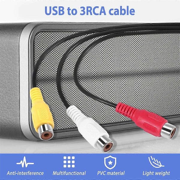 USB til 3RCA Kabel USB Hun til 3 RCA Rgb Video AV Komposit Adapter Konverter Kabel Ledning Stik til TV PC DVR-WELLNGS