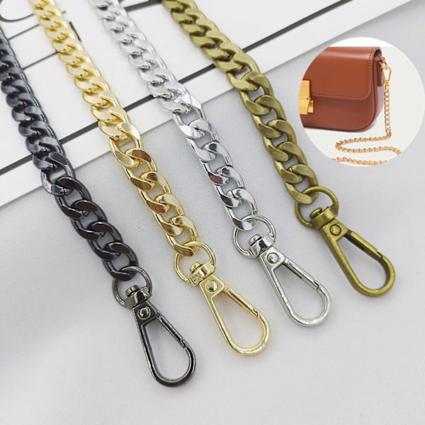 Bag Chain Strap Heavy Duty Metal Snap Hook Clip Crossbody Handbag Messenger Bag Shoulder Strap-WELLNGS Gold