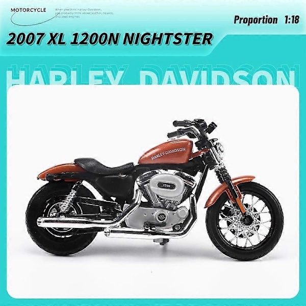 Maisto 1:18 Harley Davidson-serie klassisk simuleringsleksak i metall, motorcykelmodell, leksaksbil, samlarobjekt - WELLNGS 2007 XL 1200N