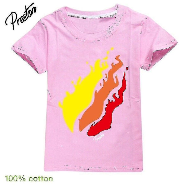 Lasten Prestonplayz Flame Casual Puuvilla T-paita - WELLNGS pink 7-8 years