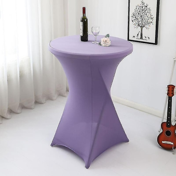Cocktailbordsovertræk Stræk Spandex Cocktailbordsovertræk til Bryllup, Banket og Fest - WELLNGS lavender purple 60*110cm