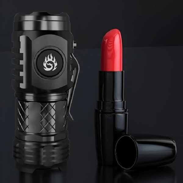 Three-Eyed Monster Mini Ficklampa, Mini Torch Type-C Drivs med 3 lägen, Fokus för camping, vandring, Gift-WELLNGS Black