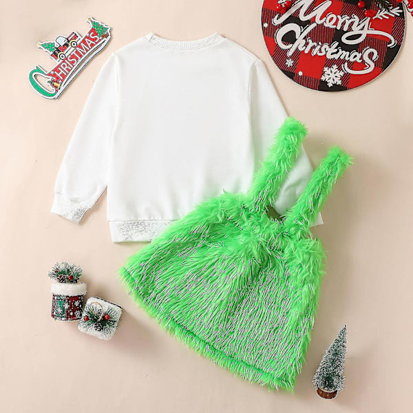 Vauva, joka varasti joulun asun vauvanpojat Tytöt Xmas Vihreä Karvainen Monster Puku Vaatteet Set-WELLNGS Style 8 6-9 Months