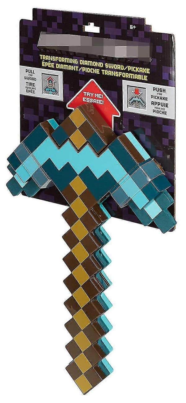 Mattel Minecraft Børne Transformer Legetøjs Sværd/Pickaxe, Rollespil Tilbehør - WELLNGS