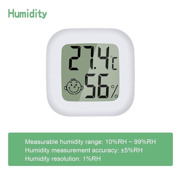 Mini LCD Termometer Hygrometer Digital Indendørs Temperatur Fugtighed Høj Præcision Bærbar -50℃ ~ 70℃ 10% ~ 99% RH til Stue Lager Baby Garderobe 3stk