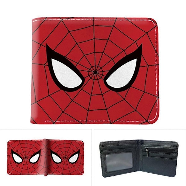 Marvel Spiderman Deadpool Superhjälte Tryckt Myntplånbok Barn Pojkar Flickor Cartoon PU Plånbok Kort Bi-fold ID-kort Hållare Plånbok Barn Present-WELLNGS A