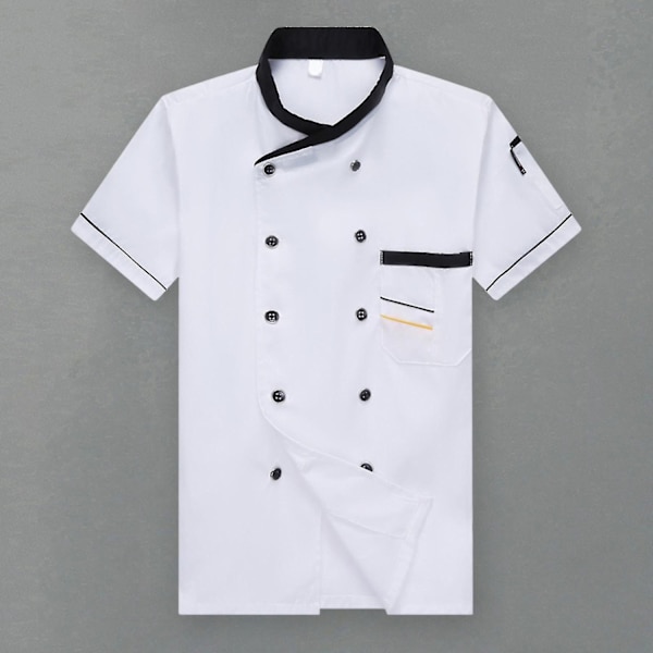 Unisex Plus Size Kockuniform - Kock Dubbelknäppt Patch-WELLNGS Red 3XL