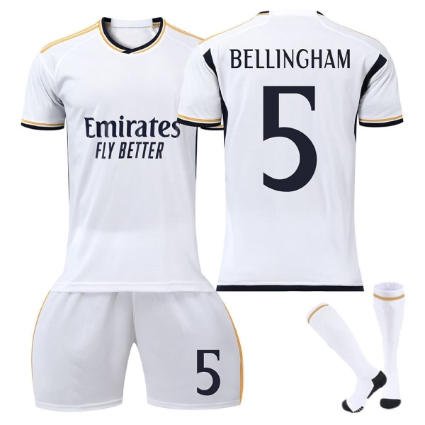 2023-2024 Real Madrid hjemmefodboldtrøje nr. 5 Bellingham Voksen S-WELLNGS aldult