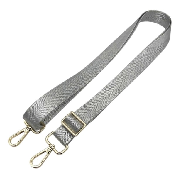 Färgglad Väska Axelrem med Karbinhake Justerbar Breddad Enkel Axel Crossbody Meddelande-WELLNGS Grey